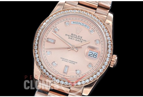 R36DDR-3255-215D BP 128345RBR 2019 DayDate RG/RG Fluted/President Rose Gold Diamonds SA 3255
