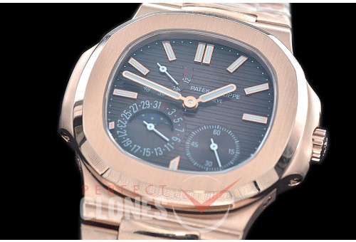 PP-5712-113S PF Nautilus 5712 Date/Moon Phase Power Reserve RG/RG Brown Asian Customized Calibre 320