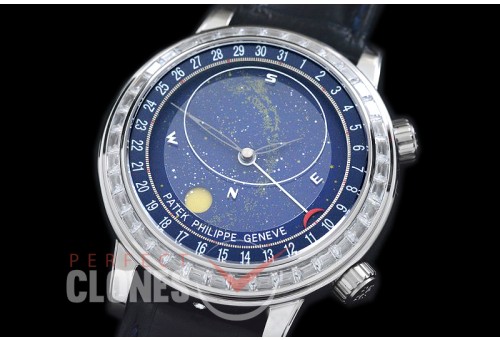 PPSM00081D 6102P Sky Moon Celestial 3 Automatic SS/LE Blue Asian Custoomized 