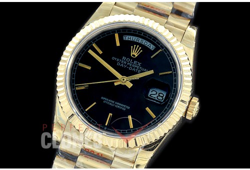 R36DDF-003 GMF 128238 2019 DayDate YG/YG Fluted/President Black Sticks A-2836