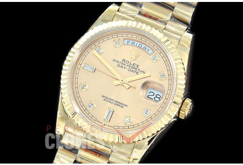 R36DDF-015 GMF 128238 2019 DayDate YG/YG Fluted/President Champagne Gold Diamonds A-2836