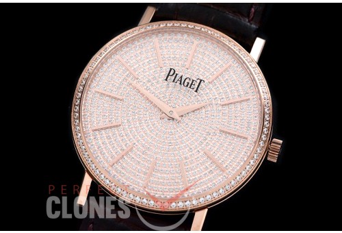 PI00032D Altiplano Ultrathin RG/LE Rose Gold Diamond Crested Asian Custom Handwind 17J 