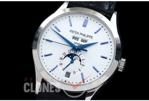 PP5396-102 Calatrava 5396G Annual Calender Moonphase SS/LE White Sticks Miyota 9100/Mod 324S