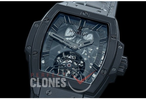 HB-SPT-0025 V9F Spirit of Big Bang Tourbillon DLC/LE All Black Skeleton SG Tourbillon 