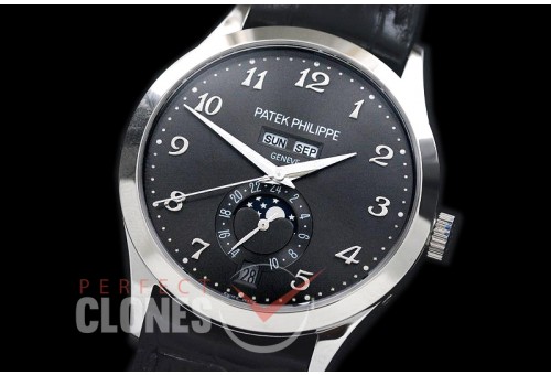 PP5396-113 Calatrava 5396G Annual Calender Moonphase SS/LE Dark Grey Numeral Miyota 9100/Mod 324S