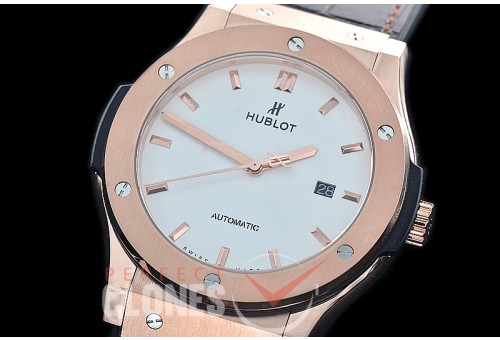 HBFS-45-0021 ANF/OXF Classic Fusion 45mm Automatic RG/LE White Asian Clone 2892
