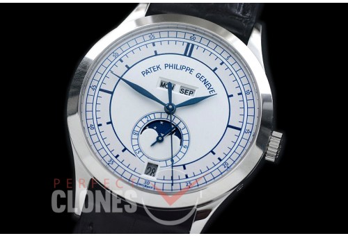 PP5396-121 Calatrava 5396G Annual Calender Moonphase SS/LE White Sticks Miyota 9100/Mod 324S