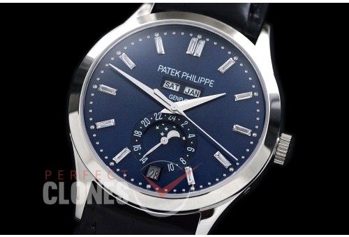 PP5396-104D Calatrava 5396G Annual Calender Moonphase SS/LE White Sticks Miyota 9100/Mod 324S