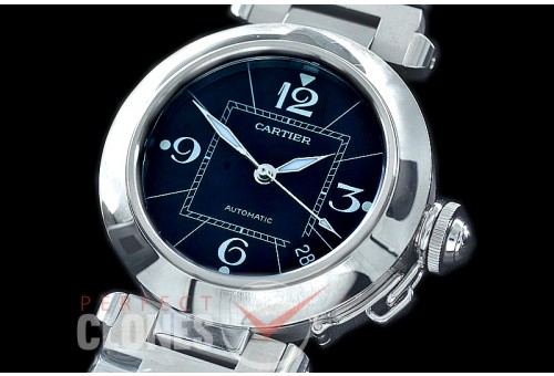 CARPS-35-102 V9F Pasha de Cartier Mid Ladies 35mm W31074M7 Automatic SS/SS Black Asian Clone 2892/Calibre 049