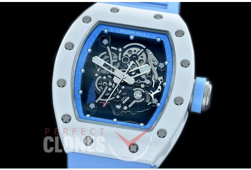 0 0 0 0 RM055-01-123 KVF RM055 Bubba Watson White Ceramic Limited Edition CER/RU Skeleton M8215 Mod