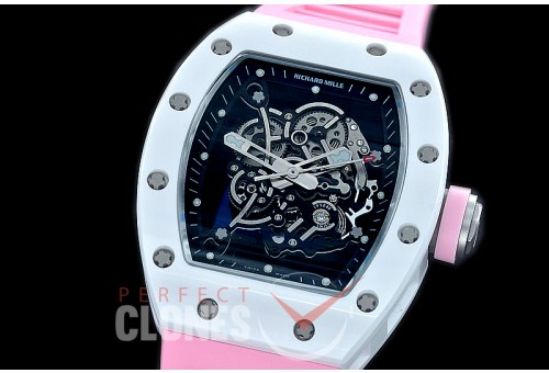 0 0 0 0 RM055-01-120B KVF RM055 Bubba Watson White Ceramic Limited Edition CER/RU Skeleton M8215 Mod