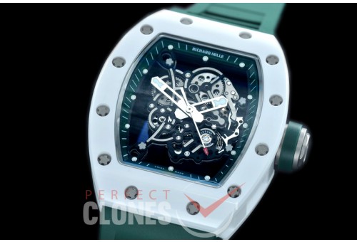 0 0 0 0 RM055-01-125 KVF RM055 Bubba Watson White Ceramic Limited Edition CER/RU Skeleton M8215 Mod