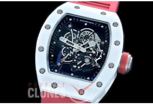 0 0 0 0 RM055-01-120A KVF RM055 Bubba Watson White Ceramic Limited Edition CER/RU Skeleton M8215 Mod