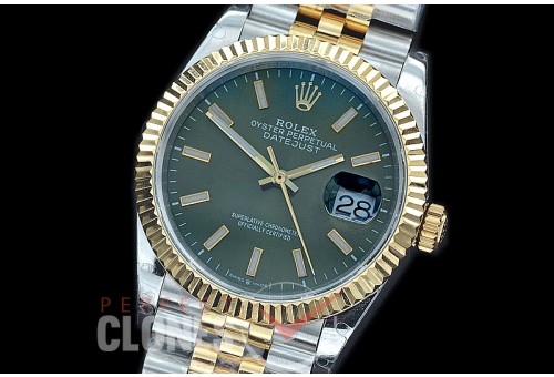 R36DJT-507F BP Datejust 36 126233 SS/YG Fluted/Jubilee 2020 Olive Green Sticks A-2824