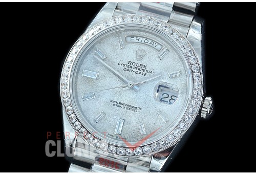 R40DDS00239D GMF Daydate 40mm 228349RBR 904 Steel SS/SS Diam Meteorite Diamonds A-2836