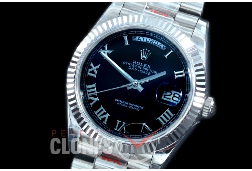 R40DDS00229 GMF Daydate 40mm 228239 904 Steel SS/SS Fluted Bez Black Roman A-2836