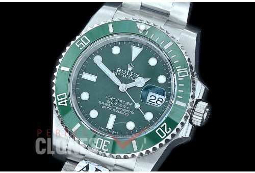 RLSS00952S JF/ARF V4 Hulk Submariner 116610LV SS/SS Green SH-3135 904L Steel
