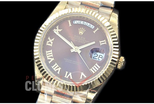 R40DDF00230 GMF Daydate 40mm 228238 904 Steel YG/YG Fluted Bez Brown Roman A-2836