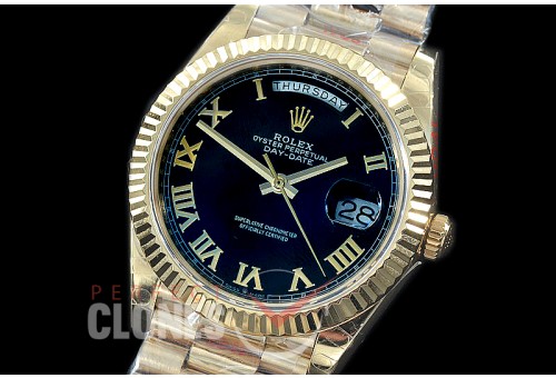 R40DDF00229 GMF Daydate 40mm 228238 904 Steel YG/YG Fluted Bez Black Roman A-2836