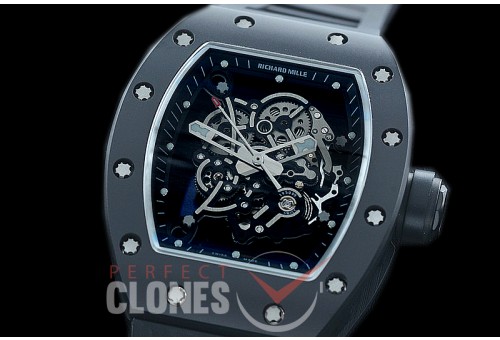 0 0 0 0 RM055-01-134 KVF RM055 Bubba Watson Black Ceramic Limited Edition CER/RU Skeleton M8215 Mod