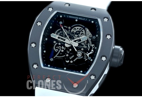 0 0 0 0 RM055-01-131 KVF RM055 Bubba Watson Black Ceramic Limited Edition CER/RU Skeleton M8215 Mod