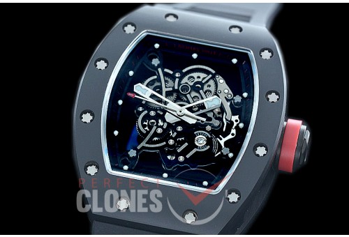 0 0 0 0 RM055-01-133 KVF RM055 Bubba Watson Black Ceramic Limited Edition CER/RU Skeleton M8215 Mod