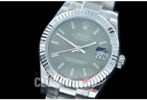 R31DJS-406 Datejust Midsize 278284 SS/SS Fluted/Oyster Olive Green Sticks Asian Clone 2824