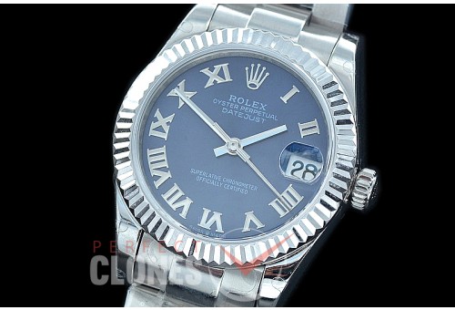 R31DJS-424 Datejust Midsize 278284 SS/SS Fluted/Oyster Blue Roman Asian Clone 2824