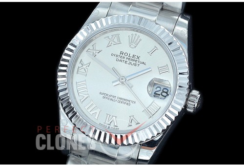 R31DJS-420 Datejust Midsize 278284 SS/SS Fluted/Oyster Silver Roman Asian Clone 2824