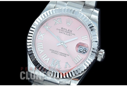 R31DJS-428 Datejust Midsize 278284 SS/SS Fluted/Oyster Pink Roman/Diam Asian Clone 2824