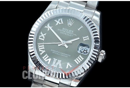 R31DJS-430 Datejust Midsize 278284 SS/SS Fluted/Oyster Green Roman/Diam Asian Clone 2824