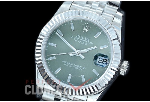 R31DJS-406J Datejust Midsize 278284 SS/SS Fluted/Jubilee Olive Green Sticks Asian Clone 2824