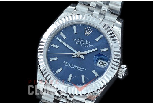 R31DJS-404J Datejust Midsize 278284 SS/SS Fluted/Jubilee Blue Sticks Asian Clone 2824