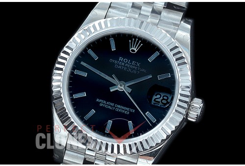 R31DJS-402J Datejust Midsize 278284 SS/SS Fluted/Jubilee Black Sticks Asian Clone 2824