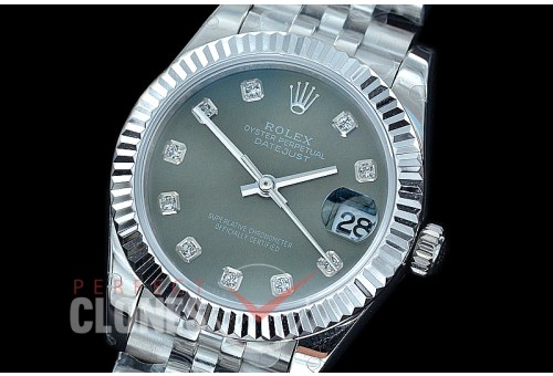R31DJS-416J Datejust Midsize 278284 SS/SS Fluted/Jubilee Olive Green Diamond Asian Clone 2824