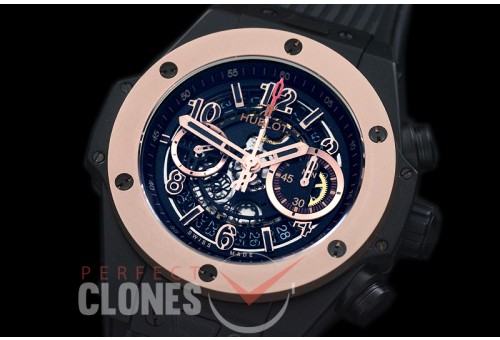 HB45-029 Big Bang Unico Matte CER/RG/RU Black Skeleton Asian 7750 28800