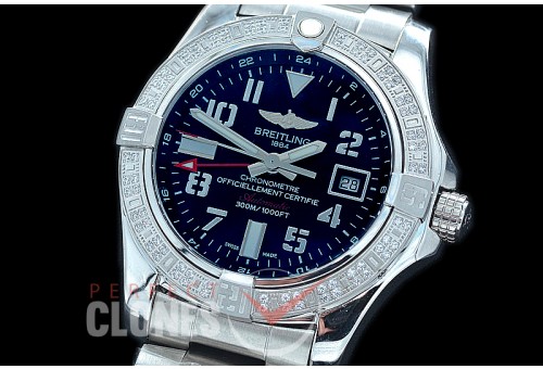 0 0 0 BLSA2-0077SD ANF/OXF Avenger II GMT SS/Diam/SS Black Num Asian 2836
