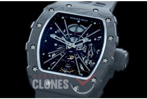 0 0 0 RM012-01-021 KVF RM012-01 Tourbillon Black/White NTPT/RU Black Skeleton Asian Seagull Tourbillon 