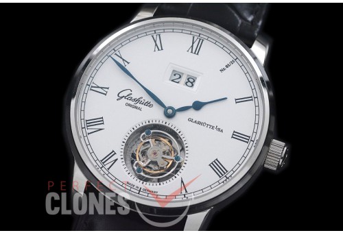 0 GL-SEN-101 Senator Big Date Tourbillon SS/LE White Asian Flyman Tourbillon 