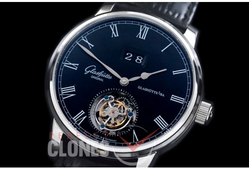 0 GL-SEN-102 Senator Big Date Tourbillon SS/LE Black Asian Flyman Tourbillon 
