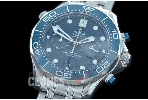 OMSEC-1012 Seamaster 300m Professional Chronograph SS/SS Blue OS20 Quartz