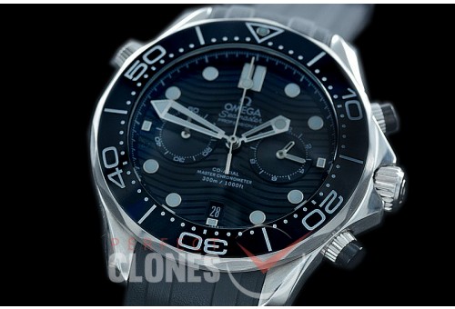 OMSEC-1011R Seamaster 300m Professional Chronograph SS/RU Black OS20 Quartz