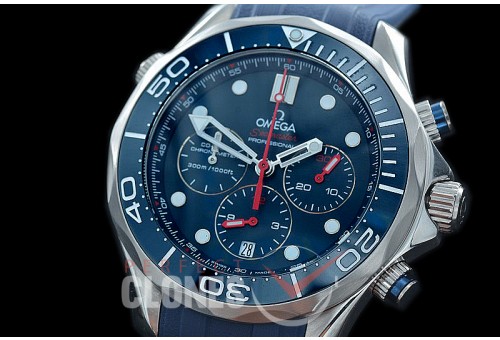 OMSEC-1002R Seamaster 300m Professional Chronograph SS/RU Blue OS20 Quartz