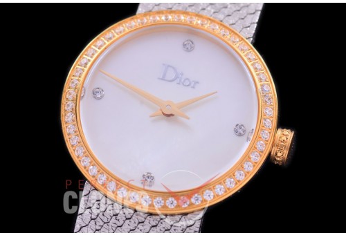 CD-LDDDS-111 La D De Dior Santine SS/YG MOP White Swiss Quartz 