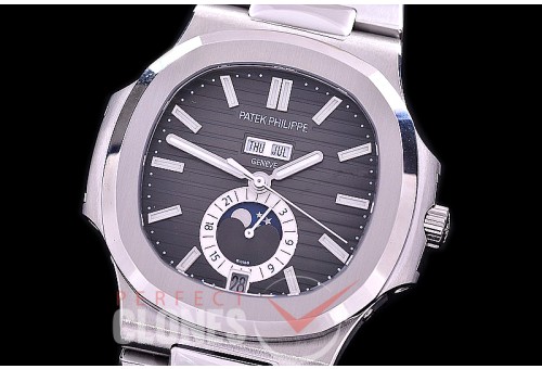 PP-5726-102 GRF V3 Nautilus 5726 Annual Calender SS/SS Grey Miyota 9100 Mod to Calibre 324