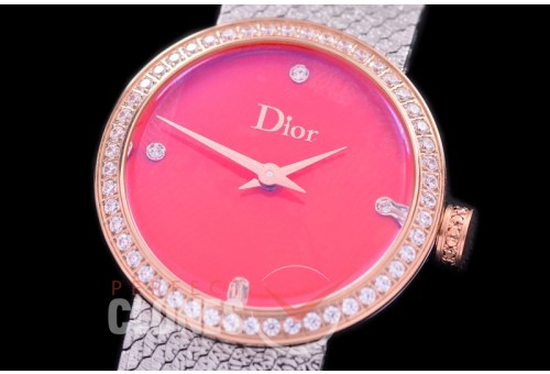 CD-LDDDS-124 La D De Dior Santine SS/RG MOP Red Swiss Quartz 