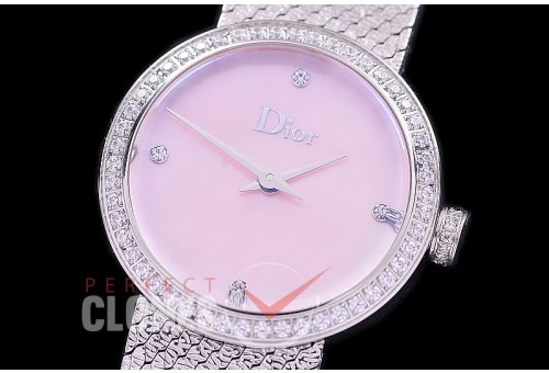 CD-LDDDS-107 La D De Dior Santine SS/SS MOP Pink Swiss Quartz 