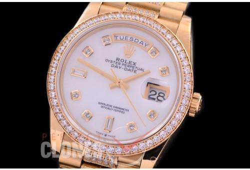 R36DDF-117D2 BP 128348RBR 2019 DayDate YG/YG Fluted/President MOP White Diamonds A-2836