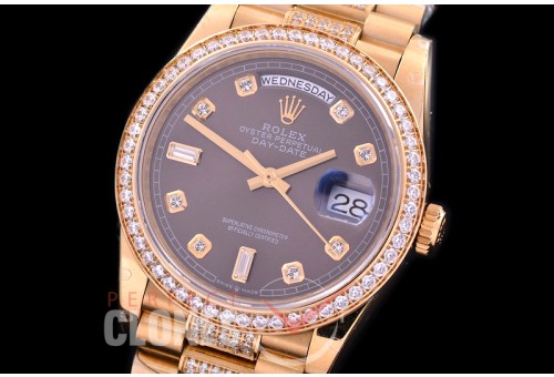 R36DDF-116D2 BP 128348RBR 2019 DayDate YG/YG Fluted/President Brown Diamonds A-2836