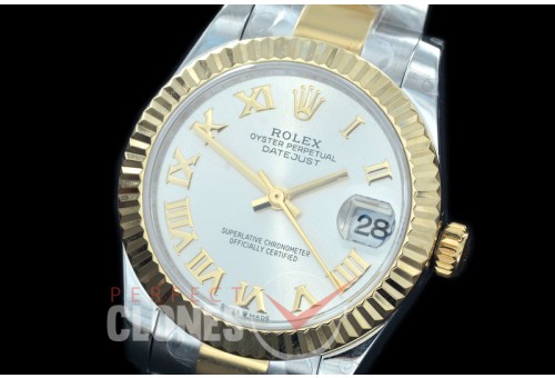R31DJT-420 BP Datejust Midsize 278283 SS/YG Fluted/Oyster Silver Roman Asian Clone 2824